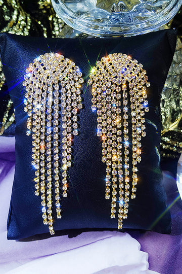 Guld Rhinestone Drop øreringe